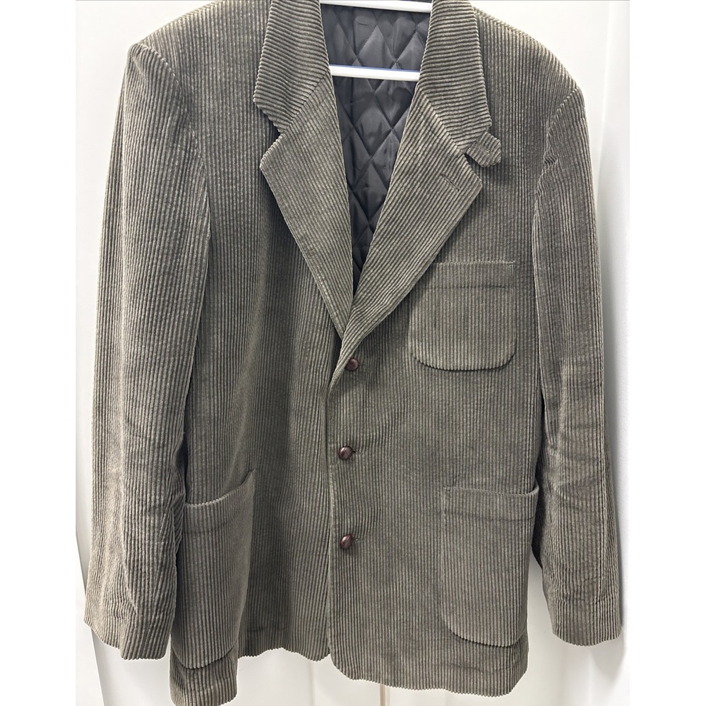 LL Bean Blazer Jacket Large Tall VTG Corduroy Quilted Lined Thinsulate USA Green
